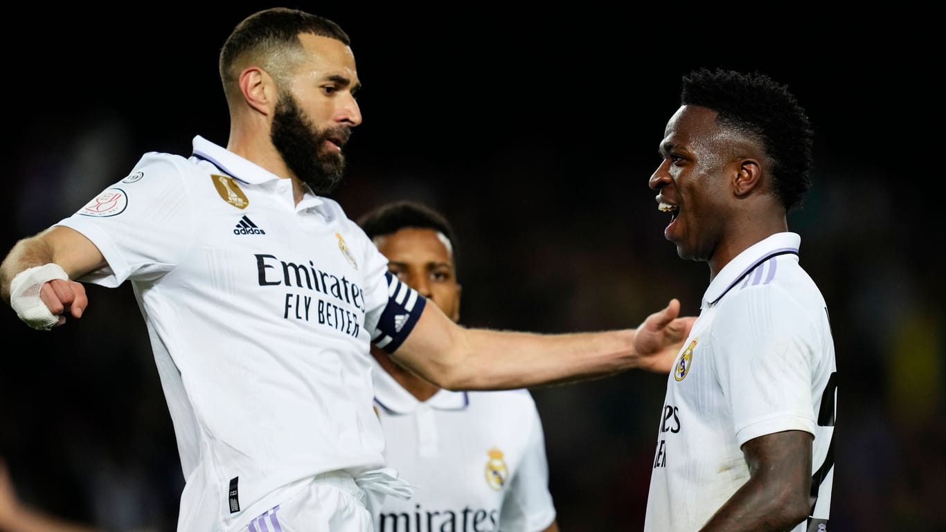 Karim Benzema (l.) und Vinícius Júnior waren ein gefürchtetes Duo.