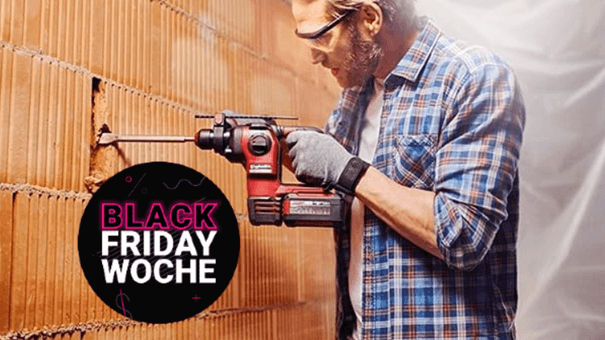 Black-Week-Angebot bei Amazon: Der Onlineriese reduziert einen Akku-Bohrhammer von Einhell im umfangreichen Set radikal.