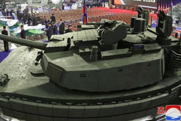 Ein Modell des Tianma 2 auf einer Messe in Pjöngjang: Der Panzer soll das modernste Modell im Waffenarsenal Nordkoreas sein.