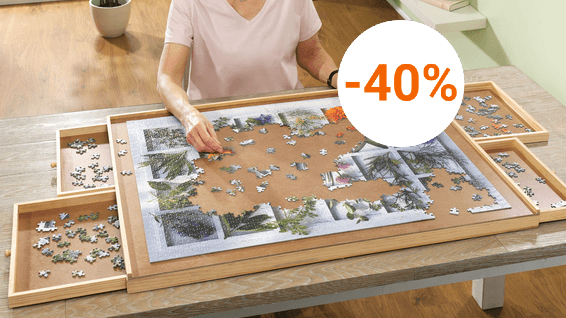 Gadget für alle Puzzlefreunde: Aldi bietet ein Puzzlebrett für die sichere Aufbewahrung zum Aktionspreis an.