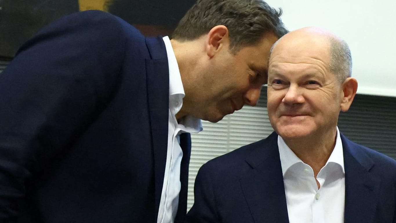 German Chancellor Scholz meets with SPD members at the Bundestag, in Berlin