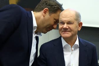 German Chancellor Scholz meets with SPD members at the Bundestag, in Berlin