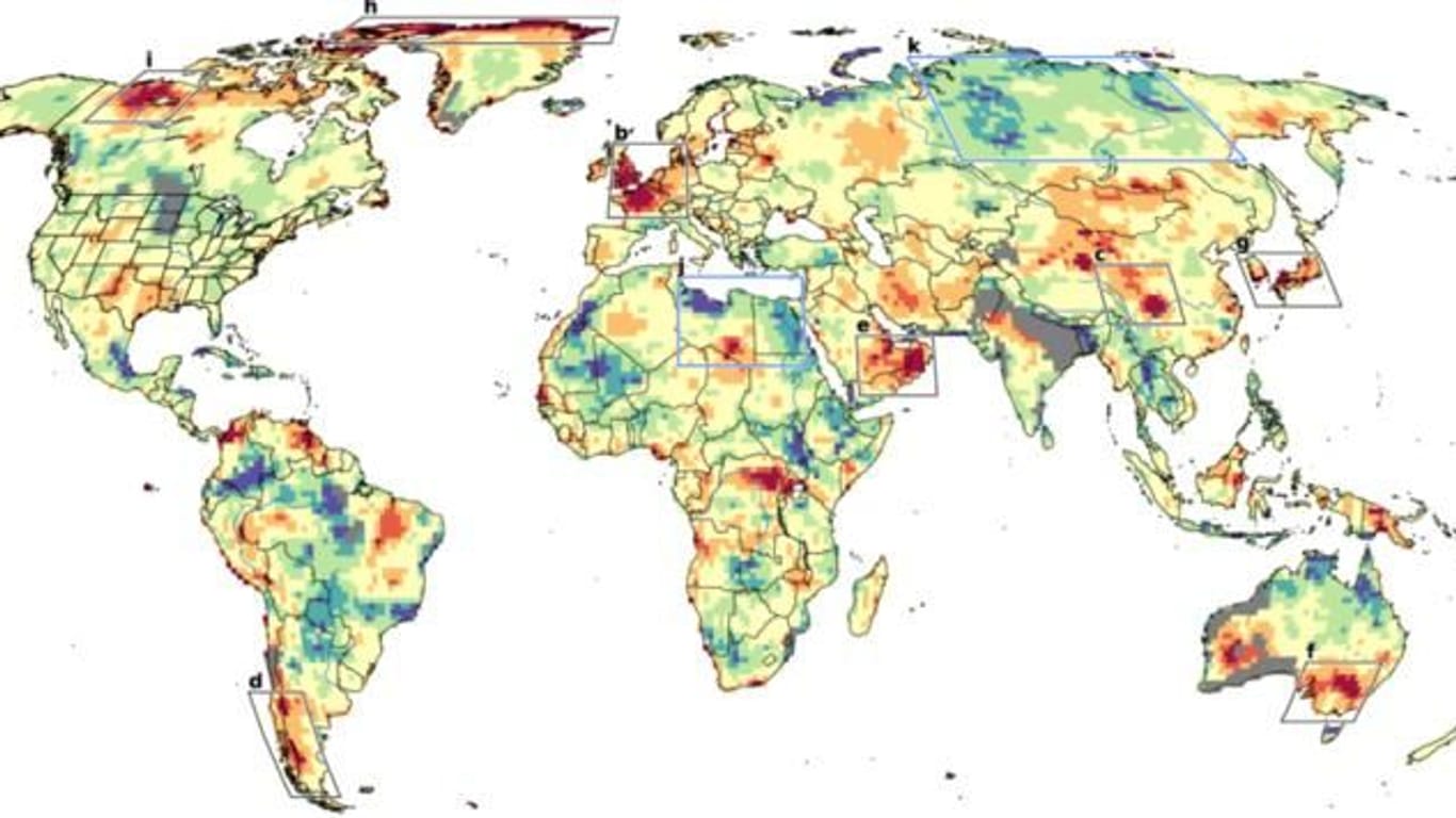 Diese Karte zeigt, wo bislang unerklärliche Hitzewellen auftreten.
