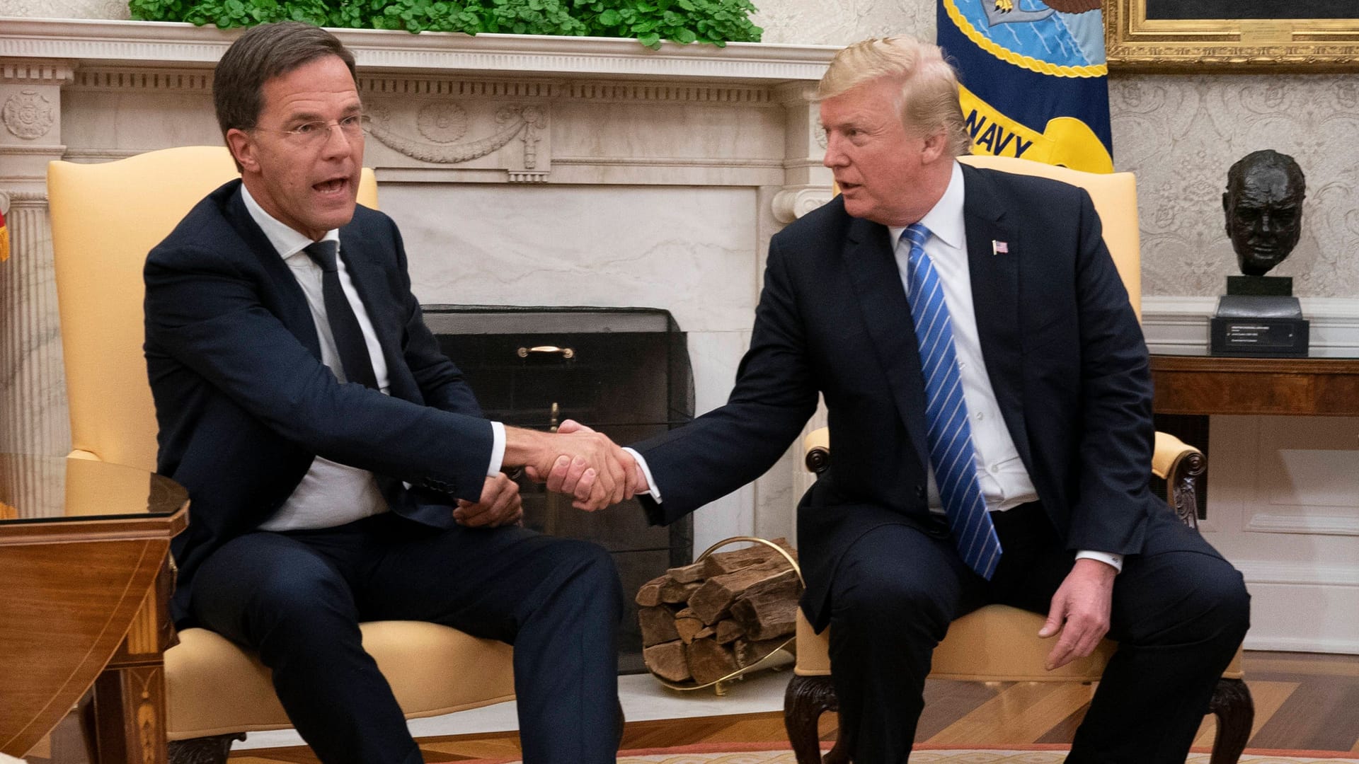 Mark Rutte (l.), damals noch niederländischer Regierungschef, und Donald Trump bei einem Treffen im Weißen Haus im Jahr 2018.