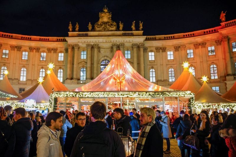 People visit the recently opened Christmas market on the Gendarmenmarkt in Berlin, Germany, November 25, 2024.