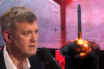 Sergej Mardan spricht im russischen Staatsfernsehen über Atomangriffe.