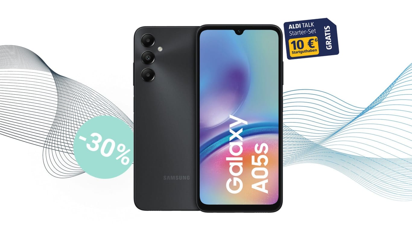 Smartphone-Schnäppchen: Das Samsung Galaxy A05s ist beim Discounter aktuell besonders günstig.