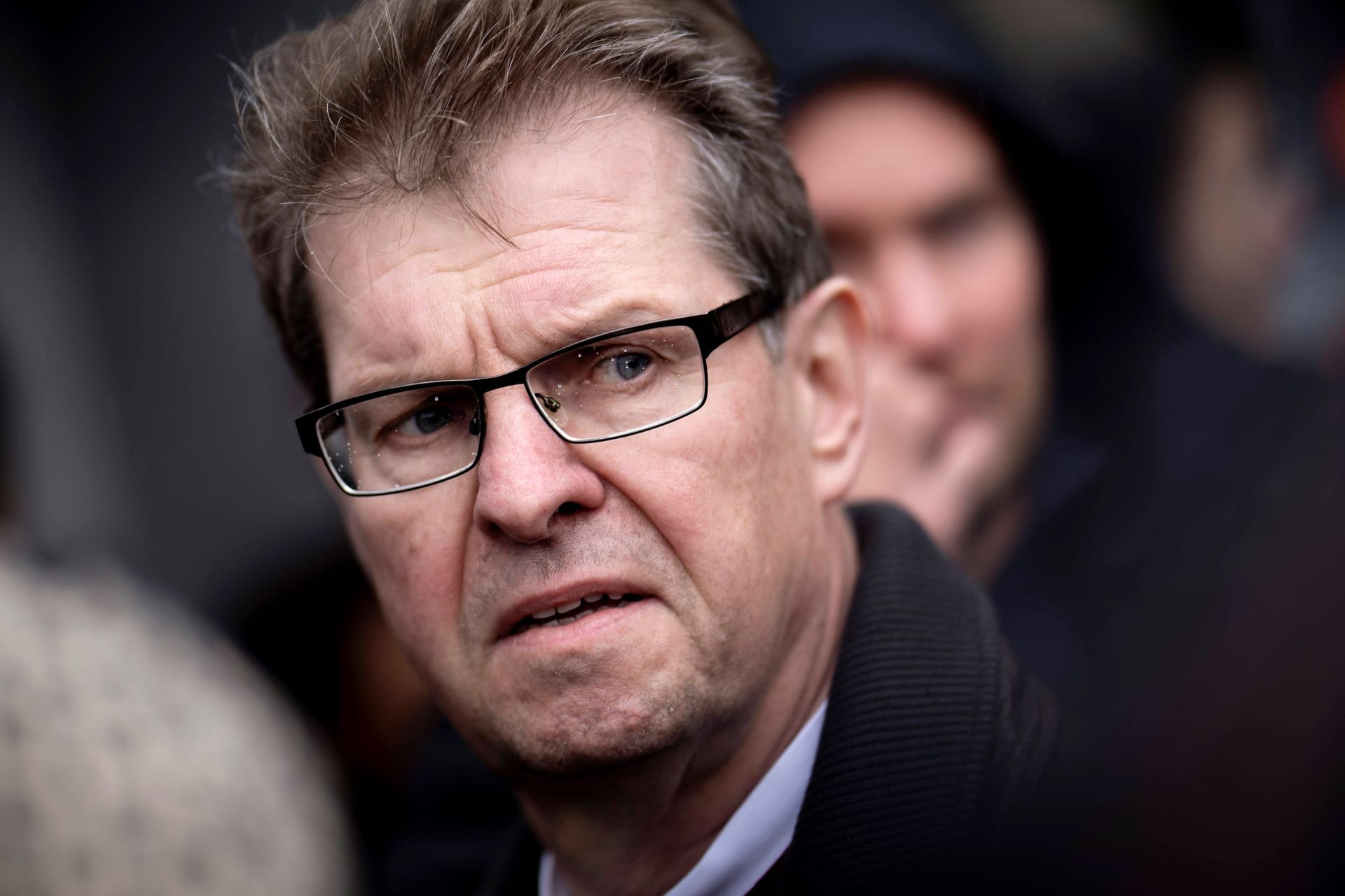 SPD-Politiker Ralf Stegner auf der bundesweiten Demonstration der deutschen Friedensbewegung in Berlin.