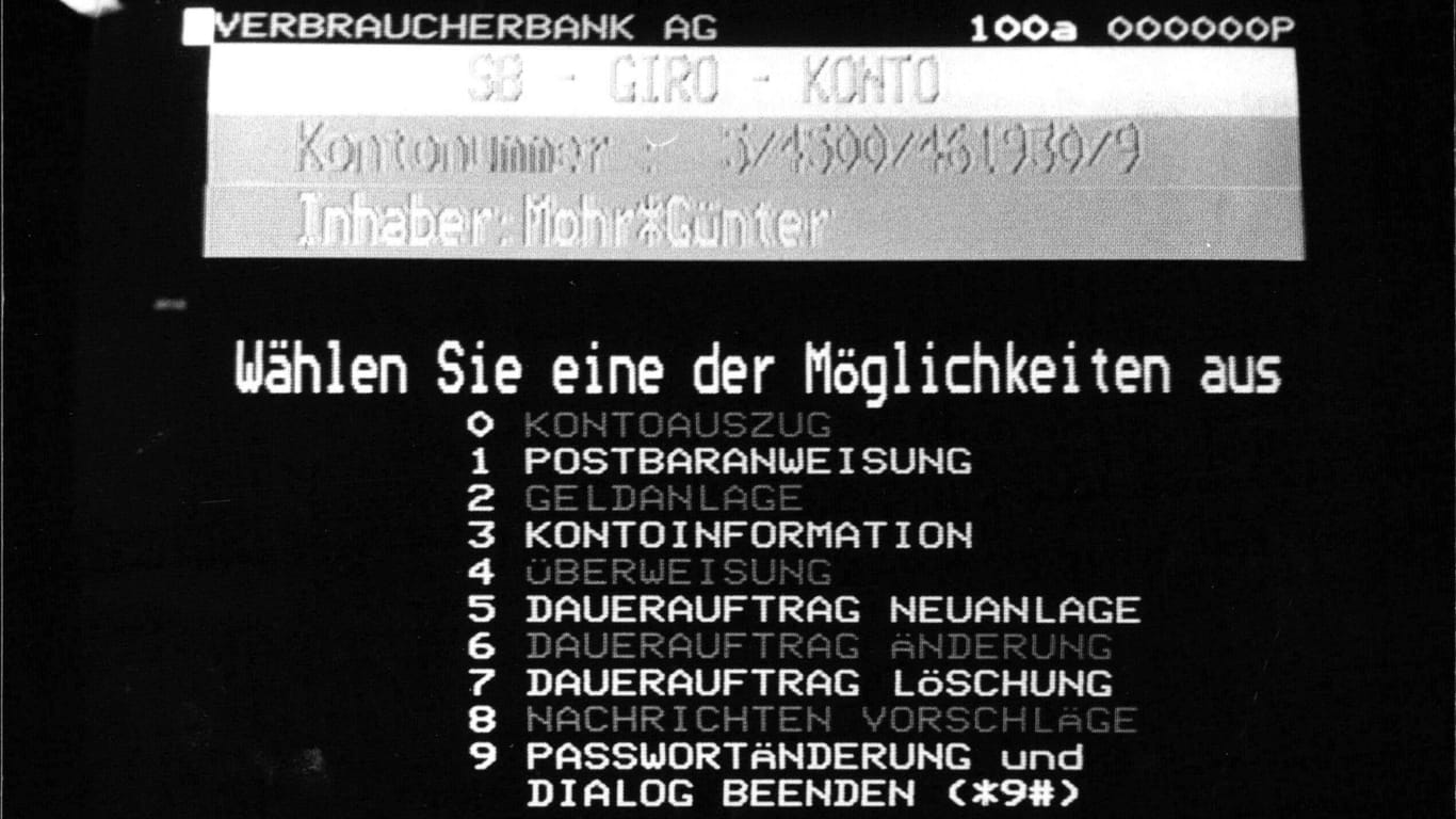 Frühes Online-Banking bei der Verbraucherbank AG (Archivbild): Btx ermöglichte den Service ab 1983.