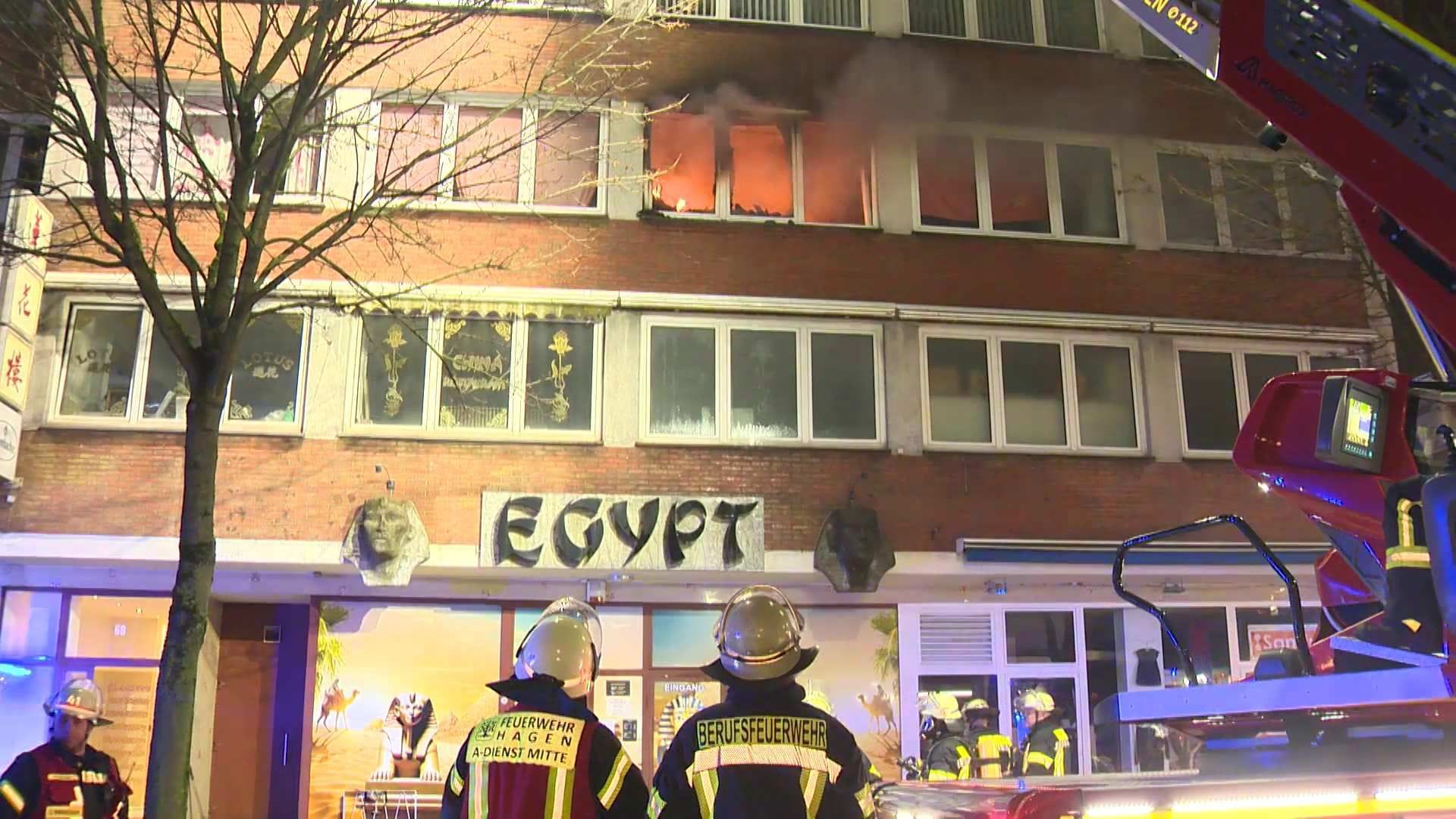 Eine Wohnung in der Hagener Innenstadt stand in der Nacht zu Heiligabend in Flammen.