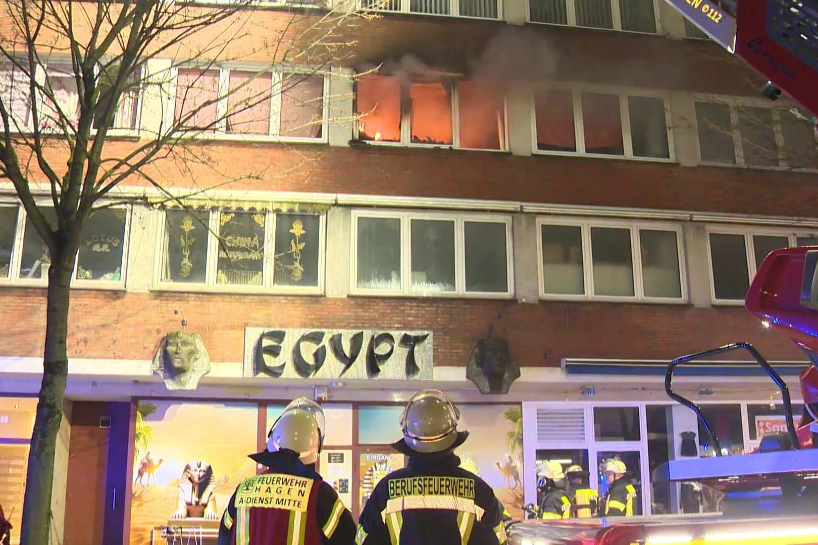 Eine Wohnung in der Hagener Innenstadt stand in der Nacht zu Heiligabend in Flammen.