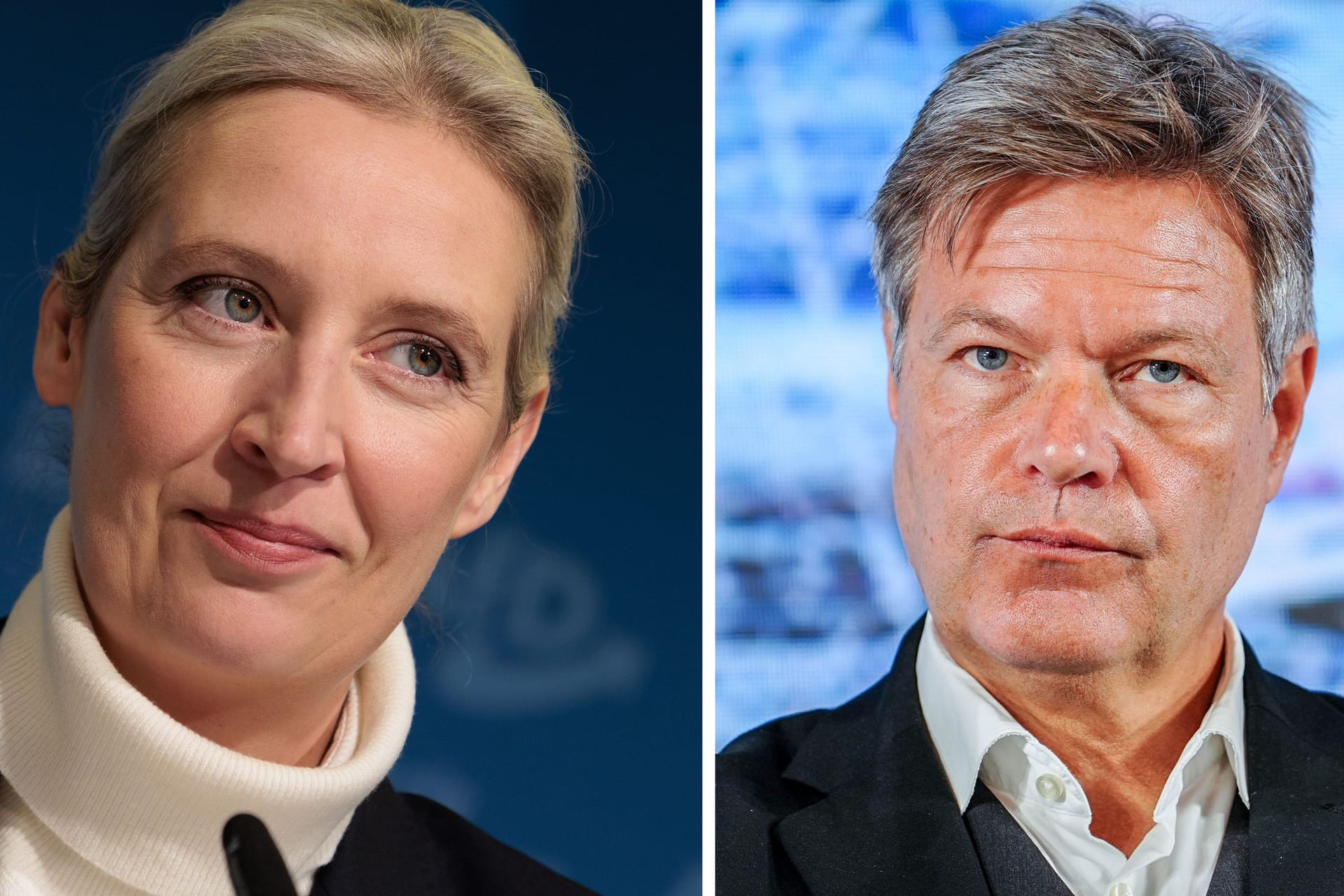 Alice Weidel und Robert Habeck: Die Kanzlerkandidaten wurden zu einem TV-Duell eingeladen.