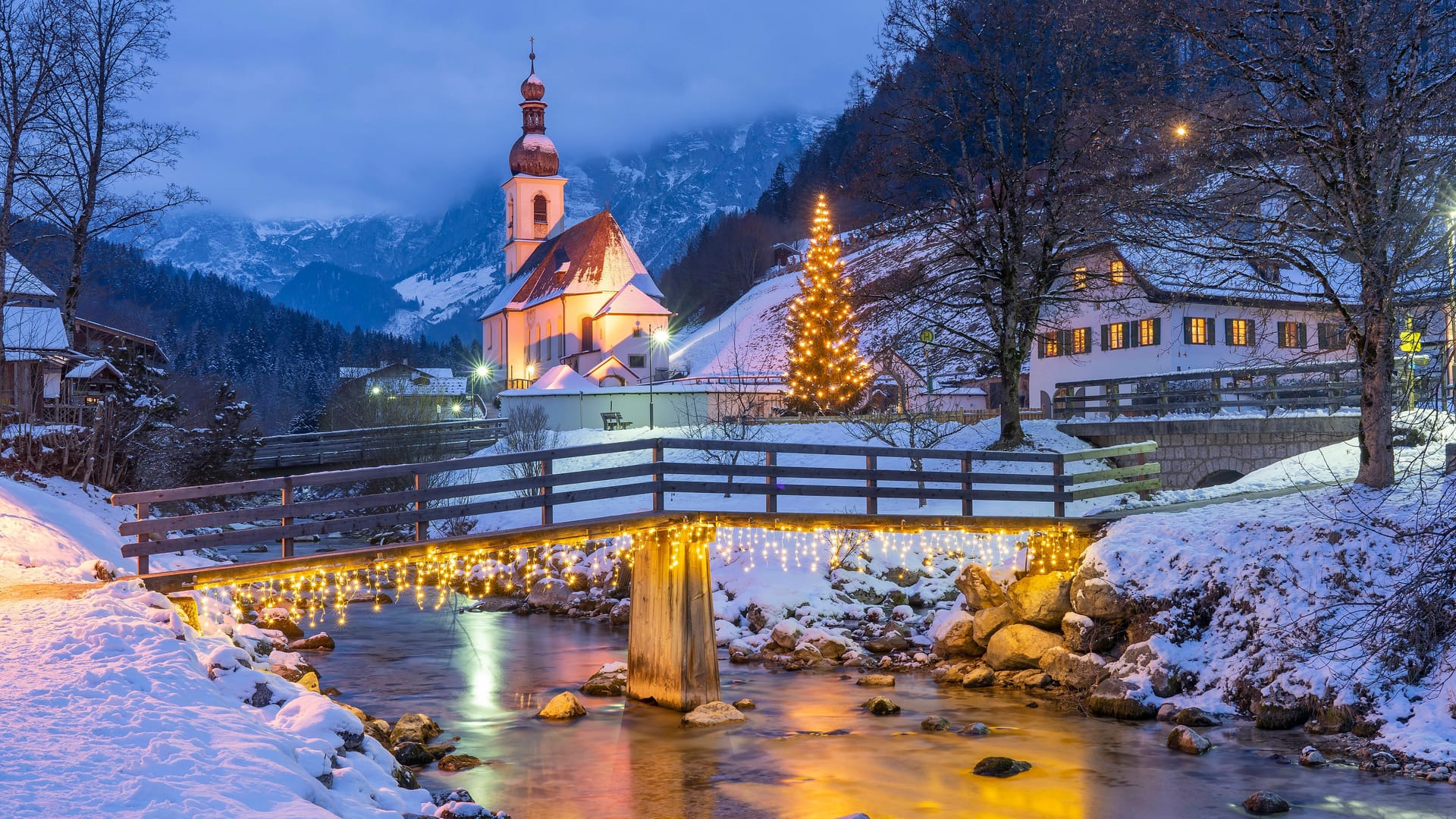 Sankt Sebastian bei Berchtesgaden im Winter (Symbolbild): In Bayern werden zu Weihnachten bis zu 40 Zentimeter Neuschnee erwartet.