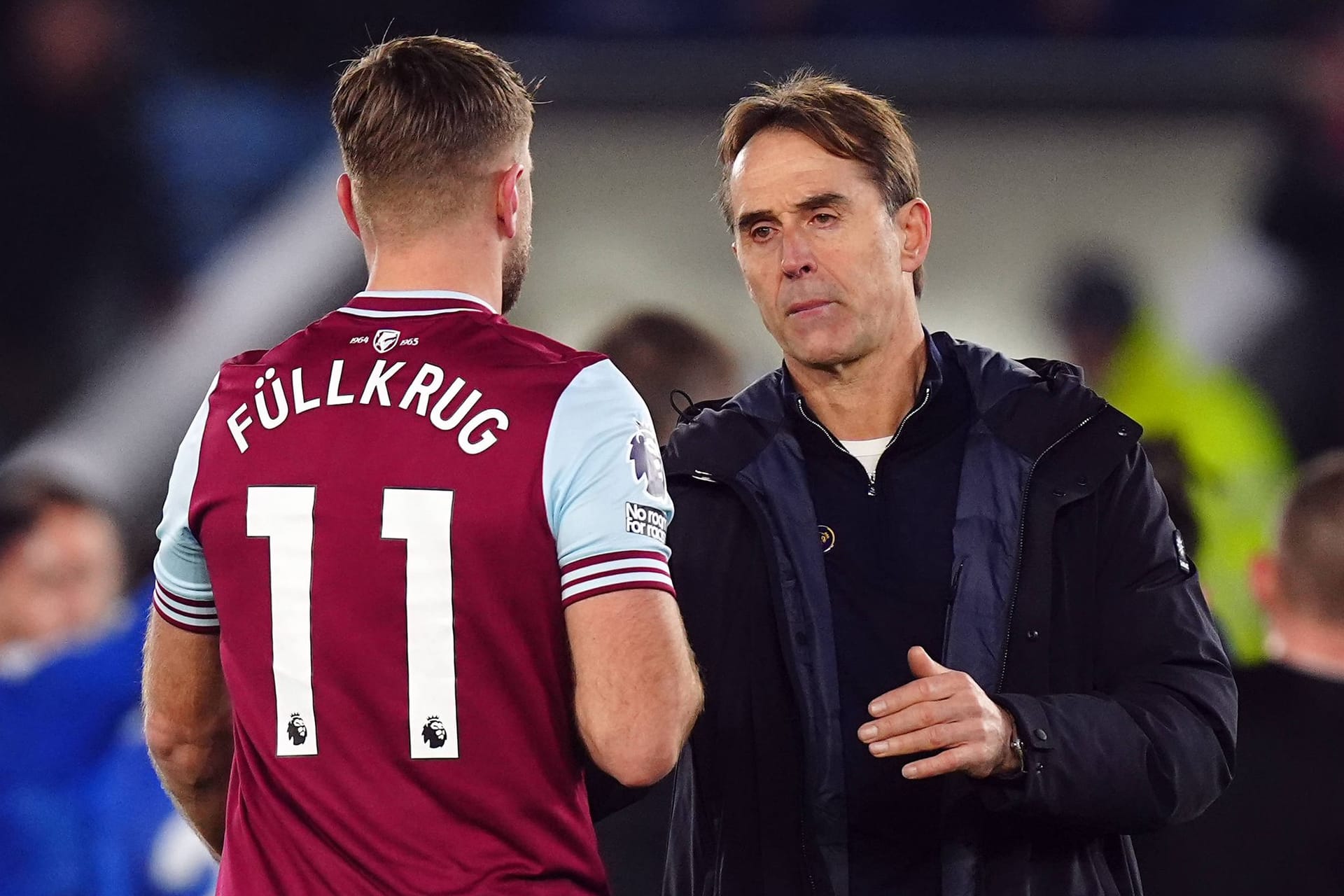 Niclas Füllkrug und Julen Lopetegui (r.): Der Nationalspieler hat bei seinem Comeback nach Verletzungspause ein Tor erzielt.