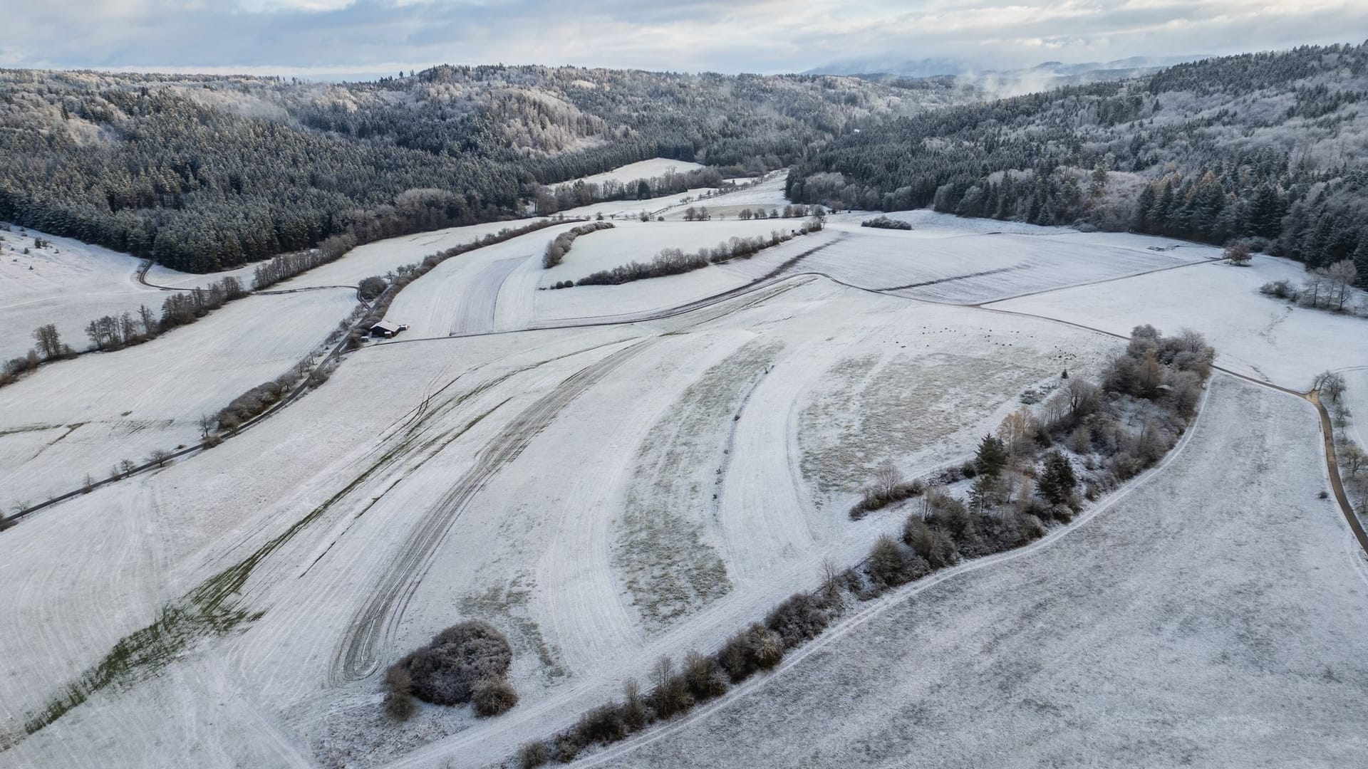 Schneefälle in Baden-Württemberg