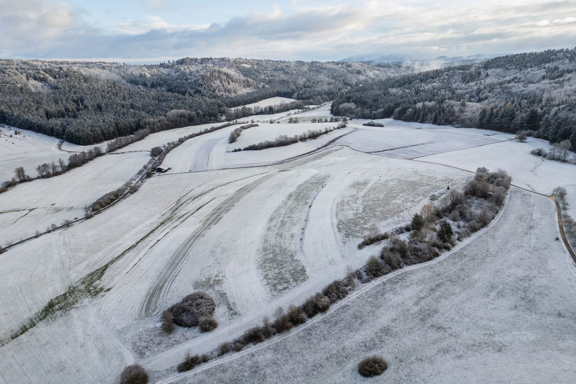 Schneefälle in Baden-Württemberg