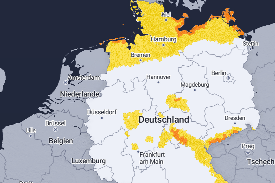 Unwetterlage in Deutschland: An der Küste wird gewarnt.