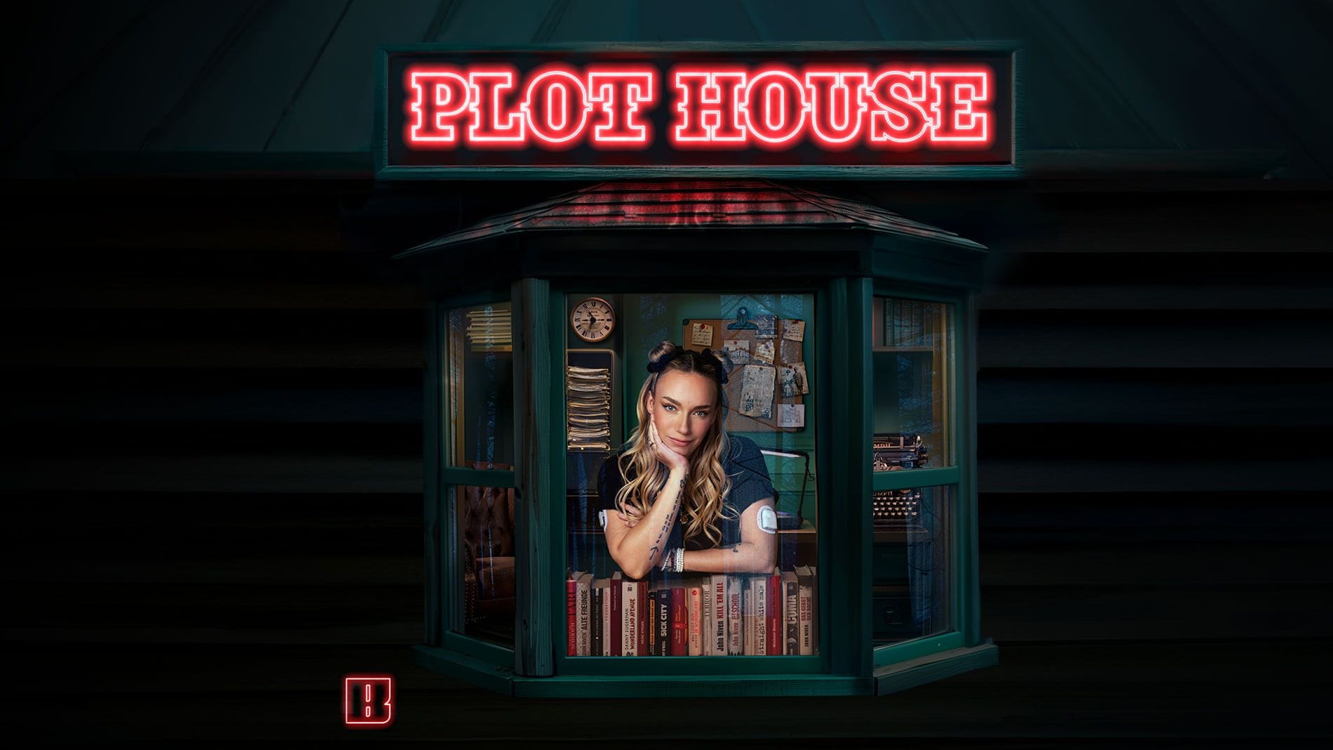 Das Cover von "Plot House": Auf dem Instagram-Kanal @plothousepodcast wird Begleitmaterial zu den erzählten Geschichten veröffentlicht.