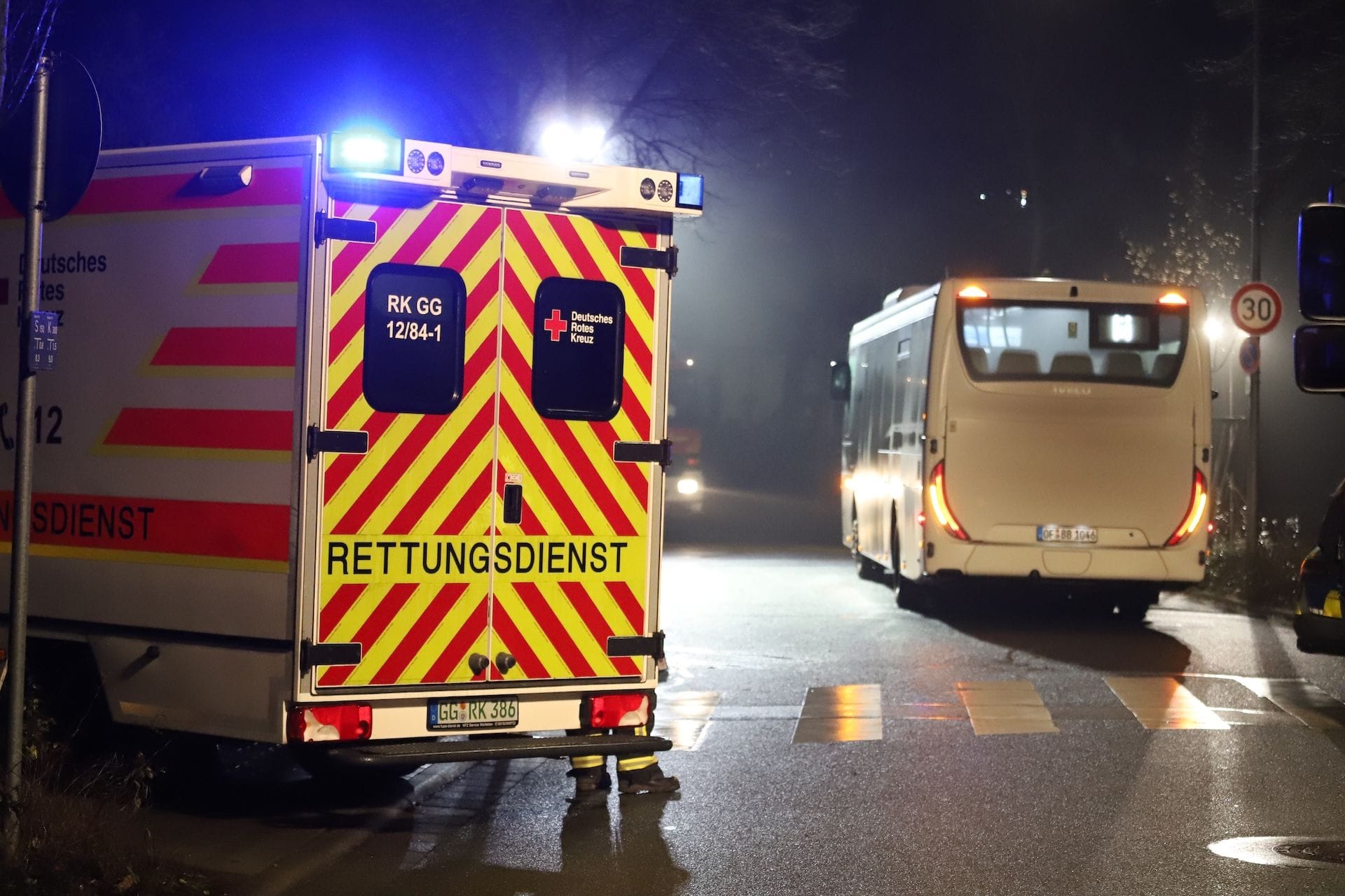 Unfallstelle in Mörfelden-Walldorf am Montagabend.