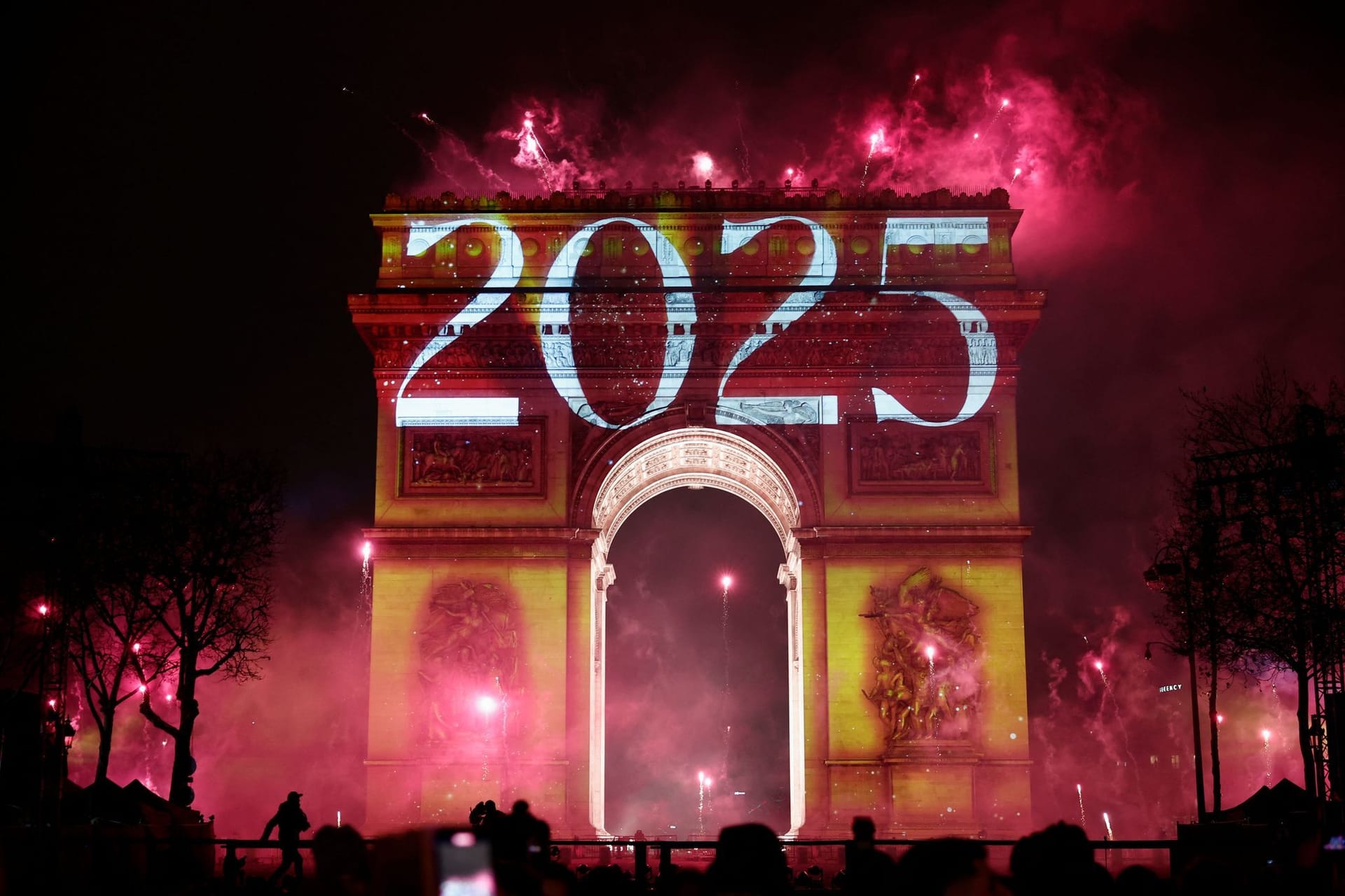 New Year celebrations on the Champs Elysees in Paris