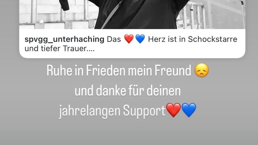 Trauerte in seiner Instagram-Story um Nik Landgraf: Unterhachings Kapitän Markus Schwabl.