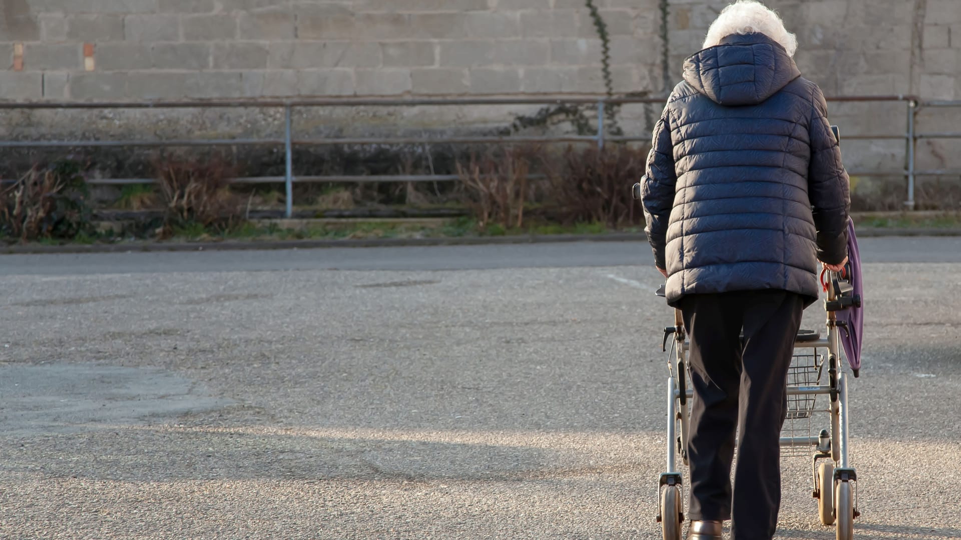 Eine Frau mit einem Rollator (Symbolbild): Ein junger Mann verletzte in Berlin eine Seniorin.