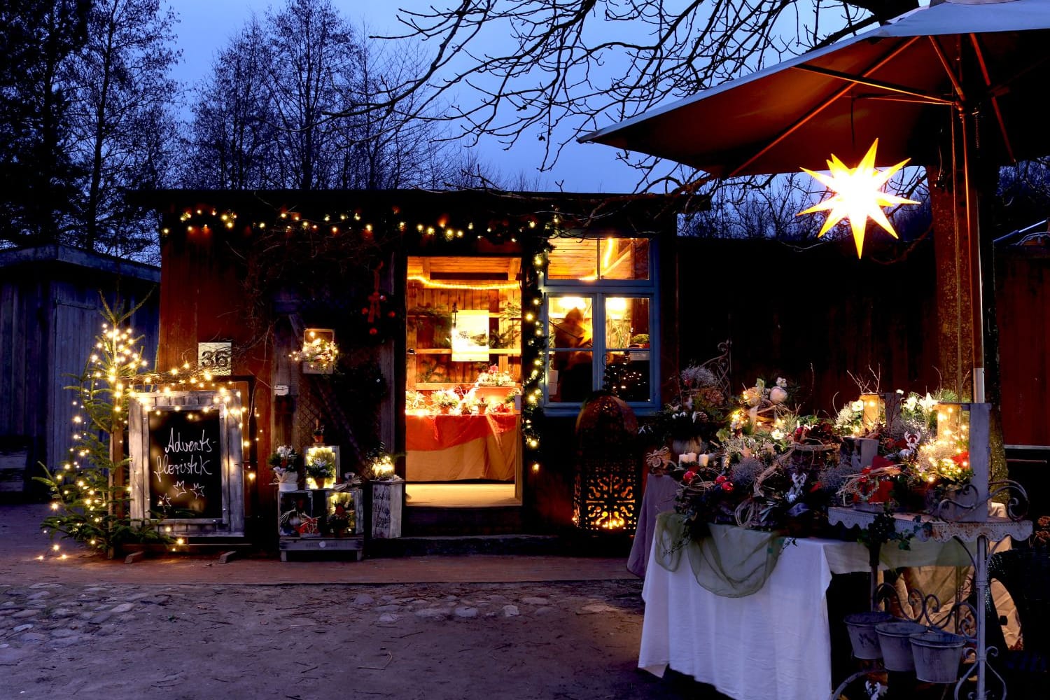 Stand "Weihnachtsmarkt des Kunsthandwerks" am Kiekeberg.