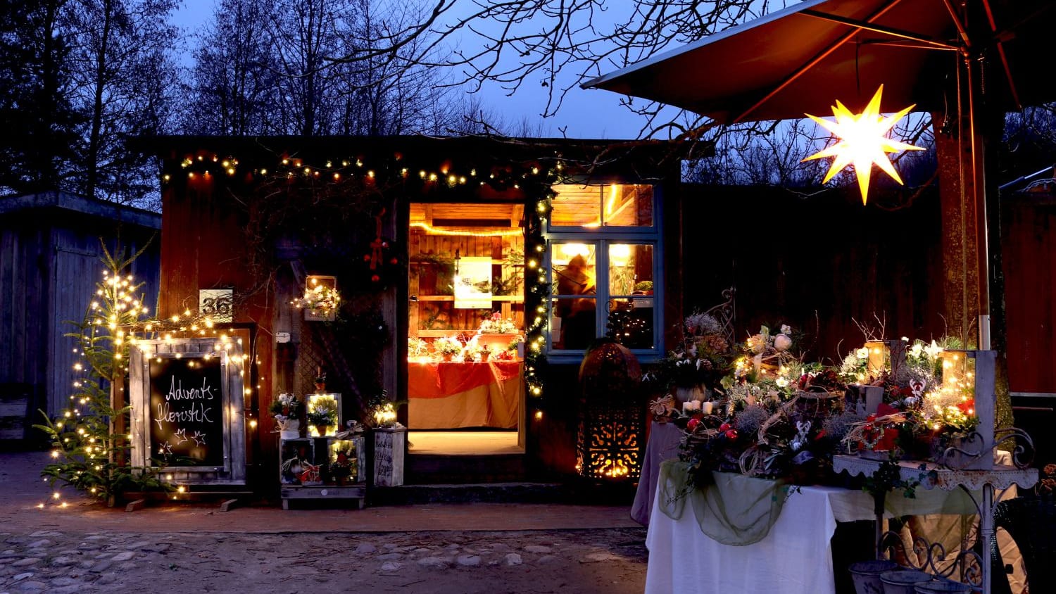 Stand "Weihnachtsmarkt des Kunsthandwerks" am Kiekeberg.