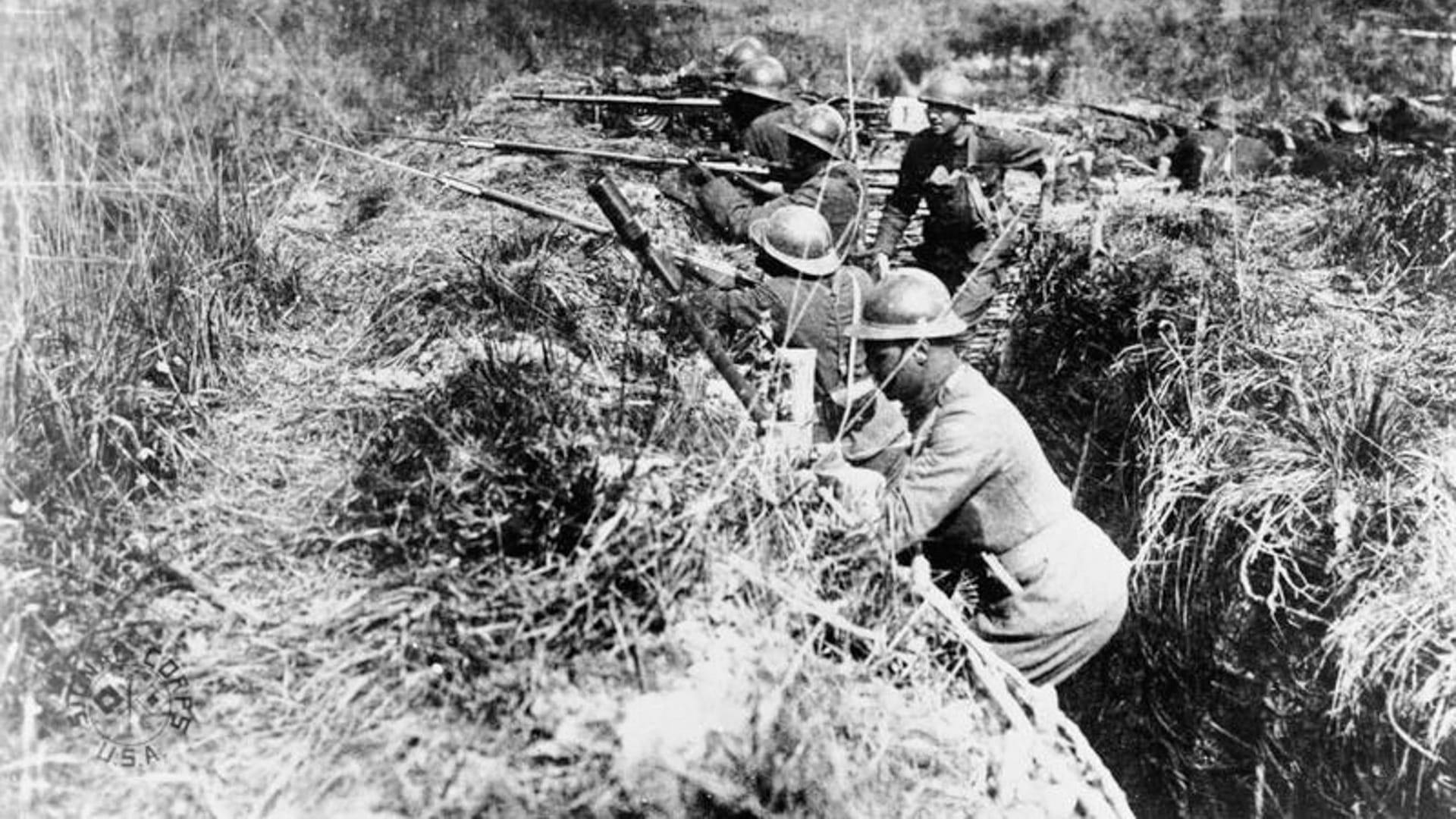 Das 369. US-Infantenterieregiment an der Front: Die Männer erwarben sich Anerkennung in Frankreich.