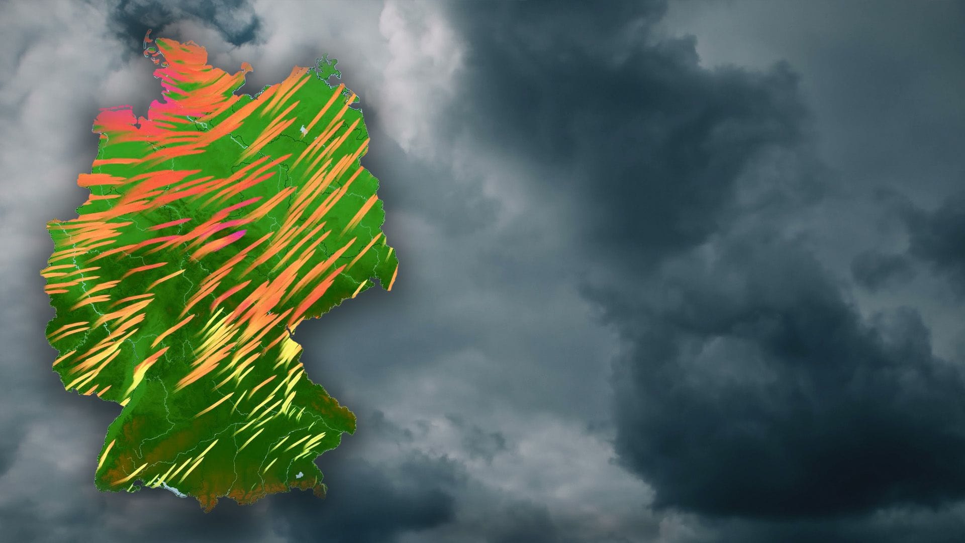 Wetterkarten zeigen, in welchen Regionen mit starkem Sturm zu rechnen ist.