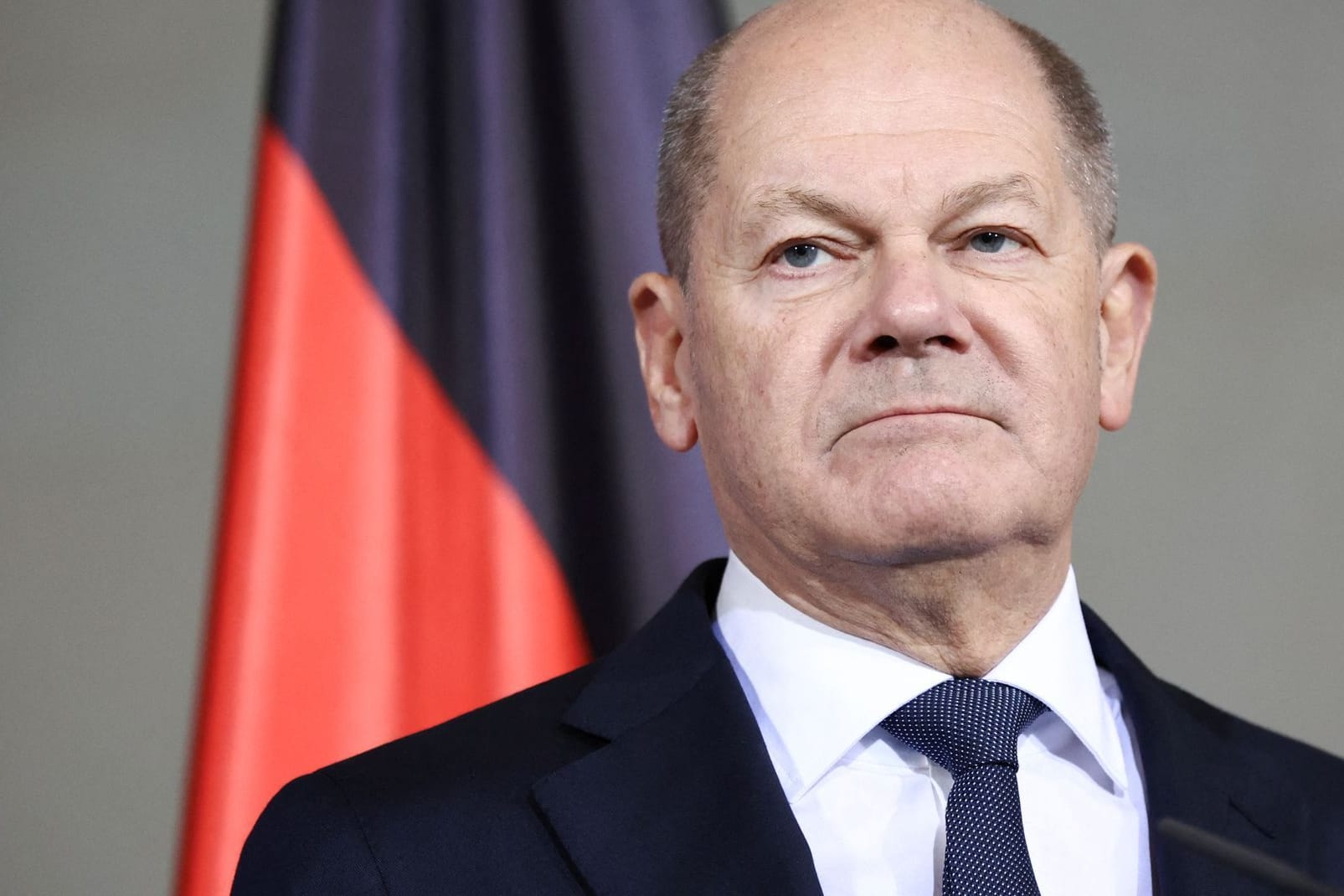 German Chancellor Scholz talks to reporters after confidence vote request submitted in Berlin