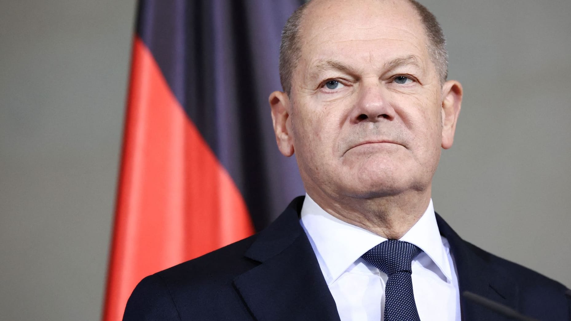 German Chancellor Scholz talks to reporters after confidence vote request submitted in Berlin