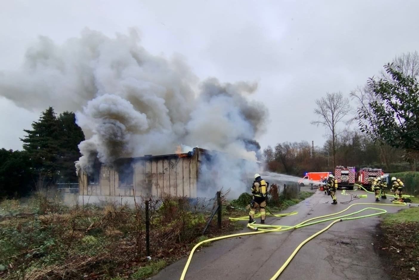 Großbrand in Essen-Dellig: Verletzt wurde bei dem Einsatz niemand.