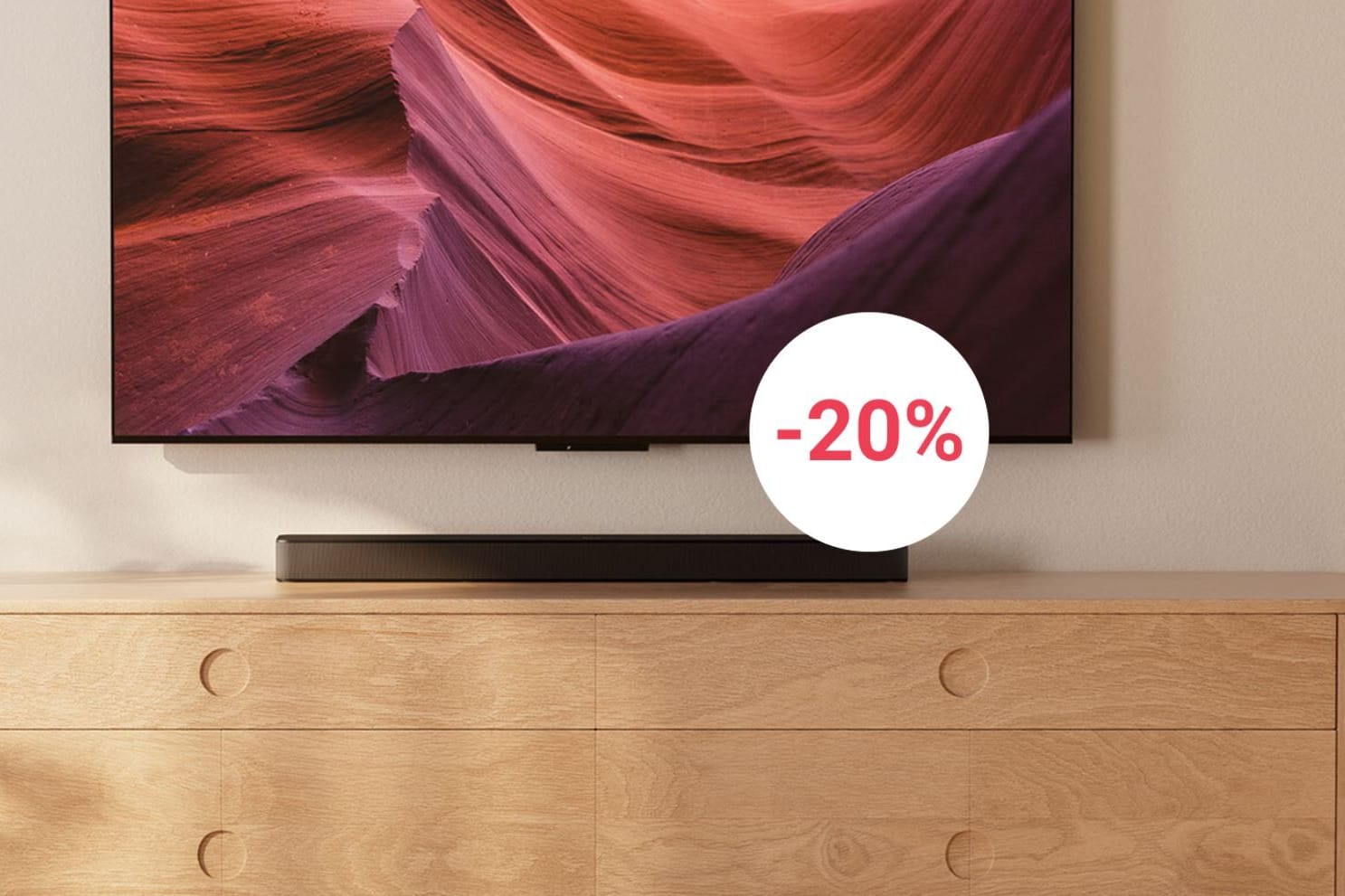 Mit der Soundbar verbessern Sie den Klang des Fernsehers.