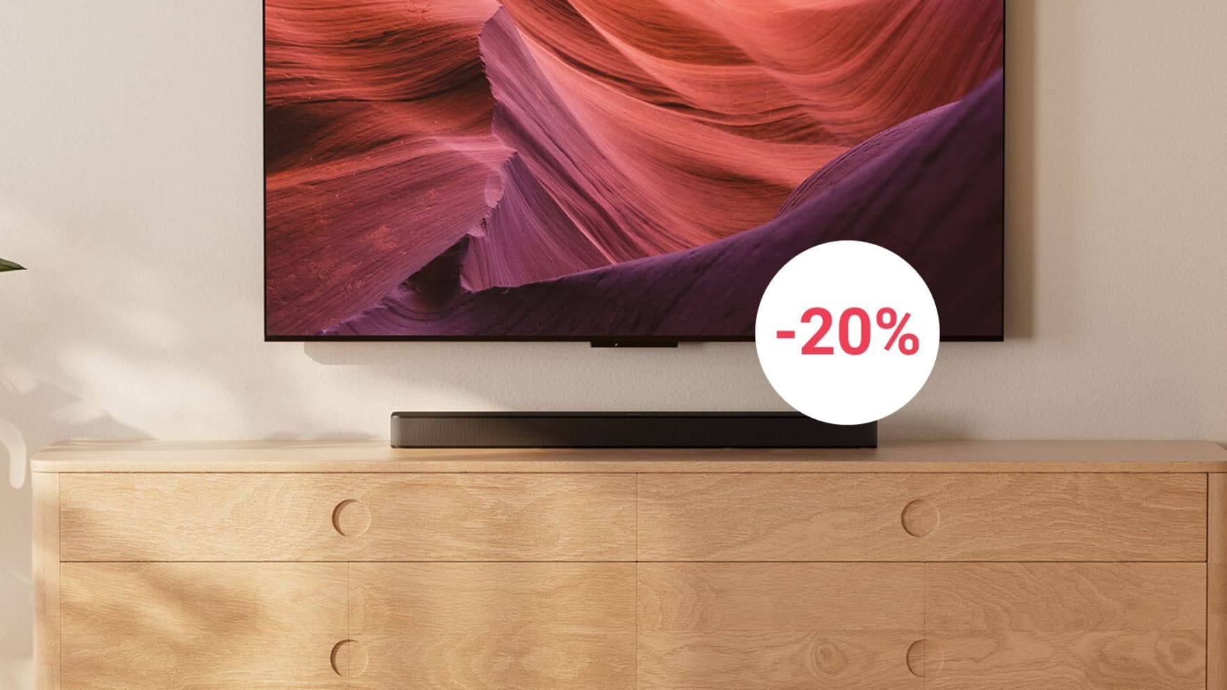 Mit der Soundbar verbessern Sie den Klang des Fernsehers.