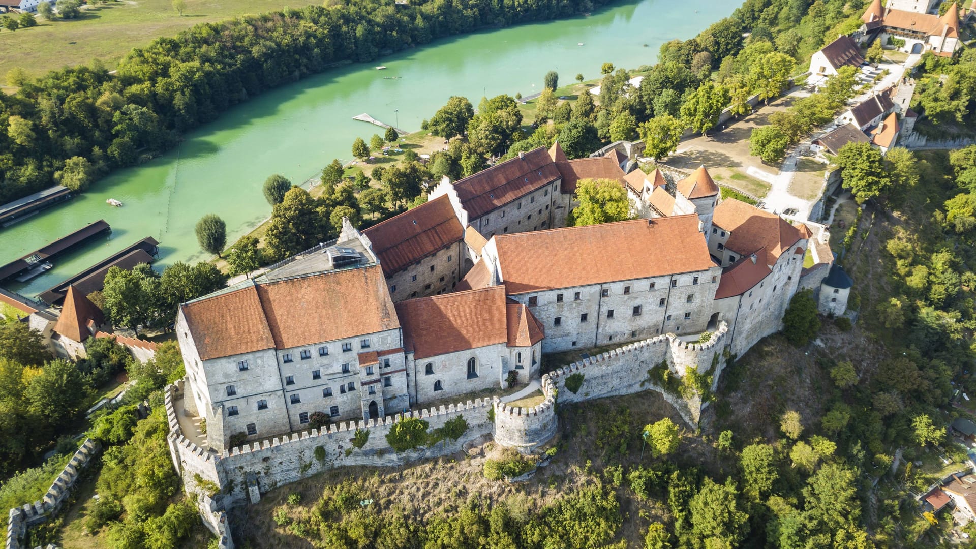 Die Burg von Burghausen, Bayern: Sie ist 1051 Meter lang.