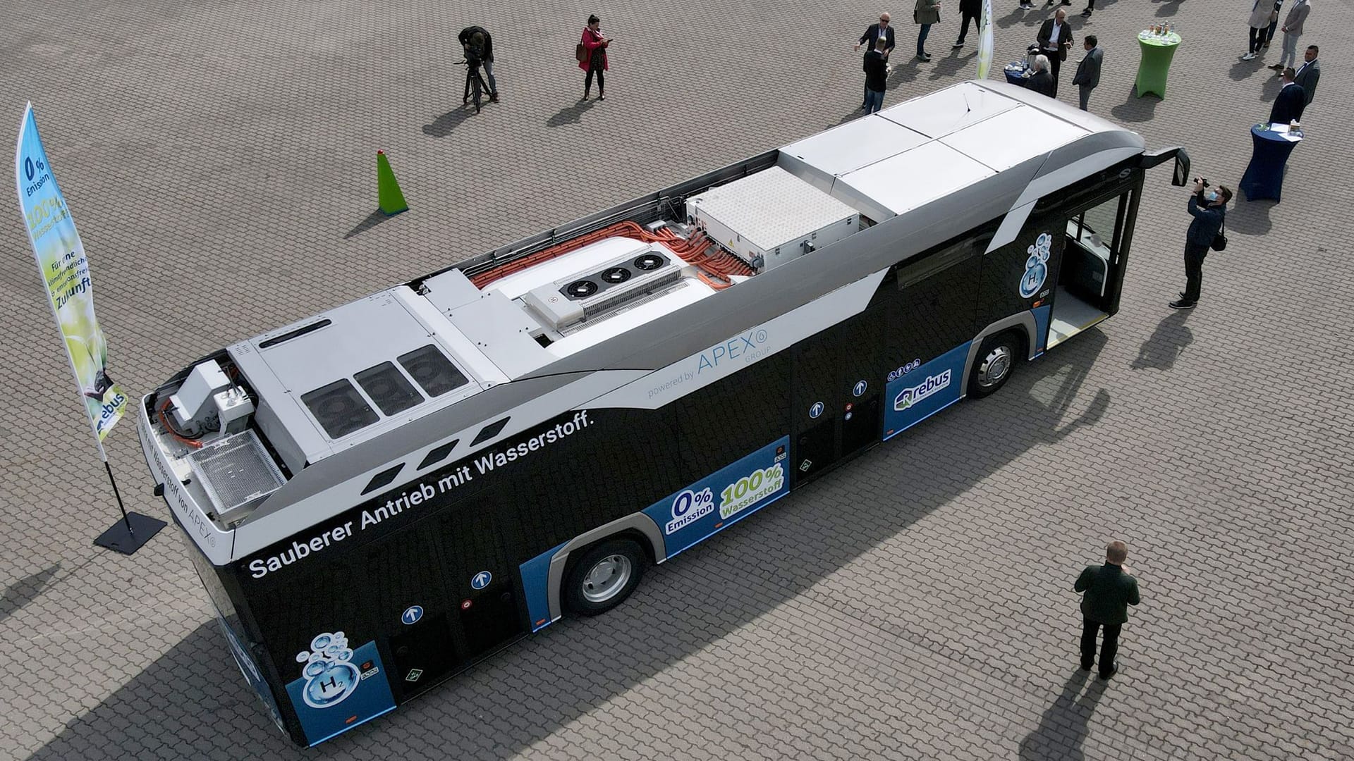 Ein Wasserstoffbus (Symbolfoto): Das Herzstück – die Brennstoffzelle – ist auf dem Dach untergebracht.