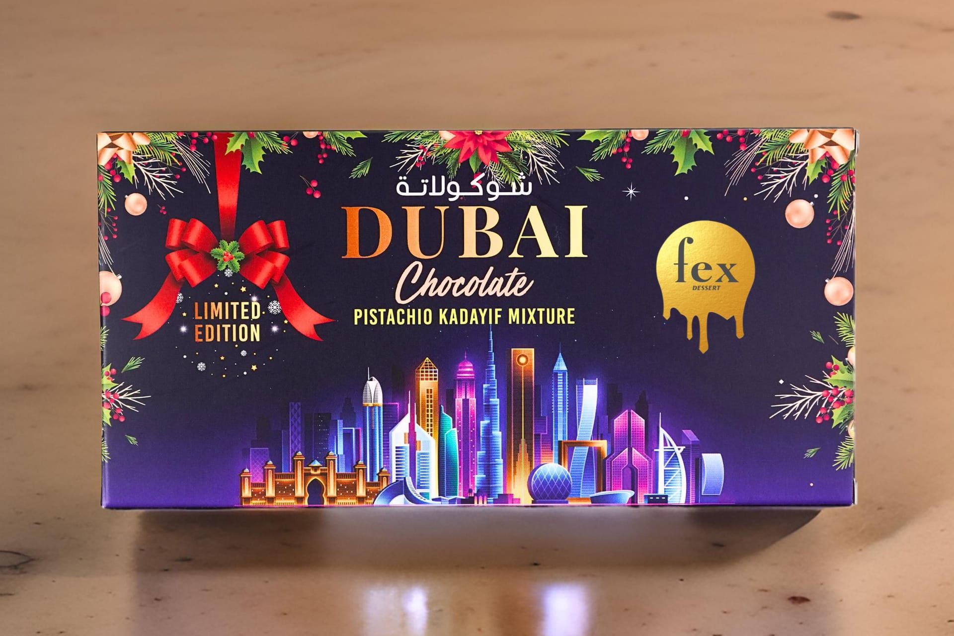 Eine Tafel der limitierten Weihnachtsauflage Dubai-Schokolade: Neben München wird es diese nur in drei weiteren Städten geben.