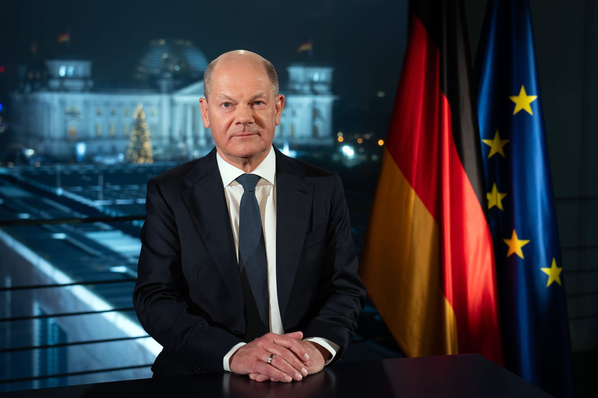 Aufzeichung der Neujahrsansprache von Bundeskanzler Scholz