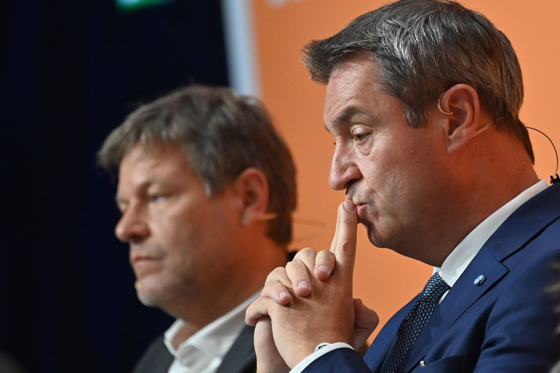 Robert Habeck (l.) und Markus bei der Eröffnung der Internationalen Handwerksmesse im März 2024.