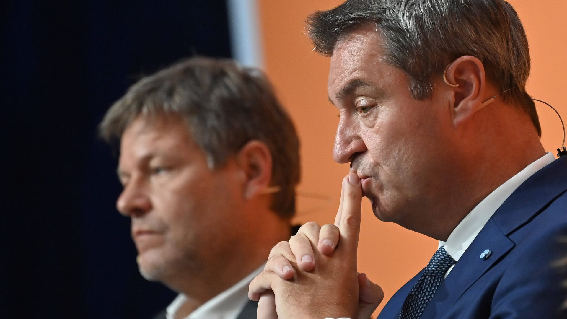 Robert Habeck (l.) und Markus bei der Eröffnung der Internationalen Handwerksmesse im März 2024.