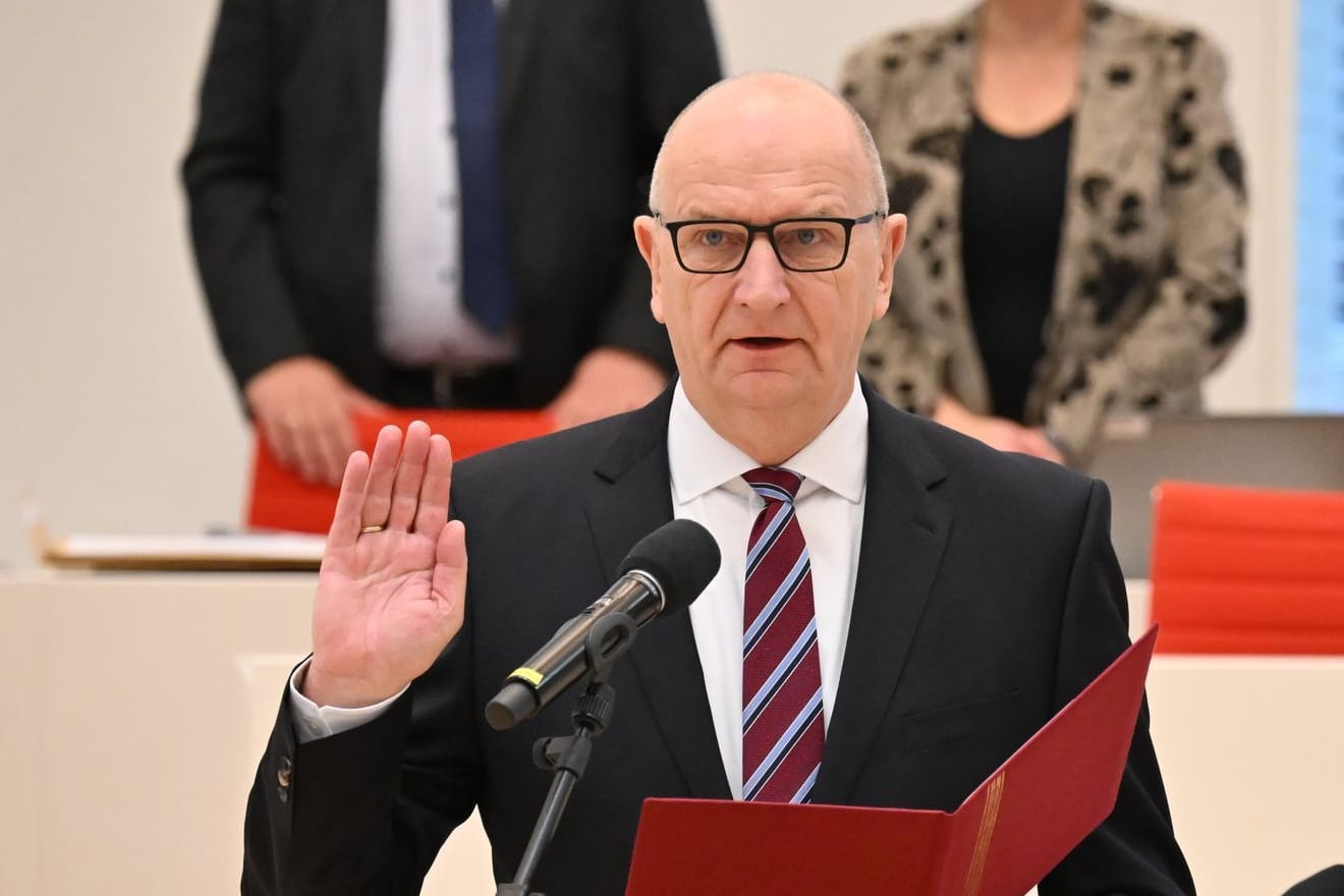 Dietmar Woidke, Ministerpräsident von Brandenburg, bei seiner Vereidigung zum Ministerpräsidenten.