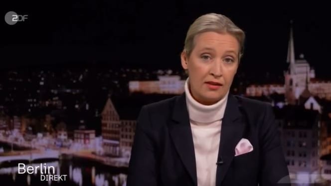 Alice Weidel: Zugeschaltet war die Kanzlerkandidatin der "Alternative für Deutschland" aus ihrem Wohnsitz in der Schweiz.