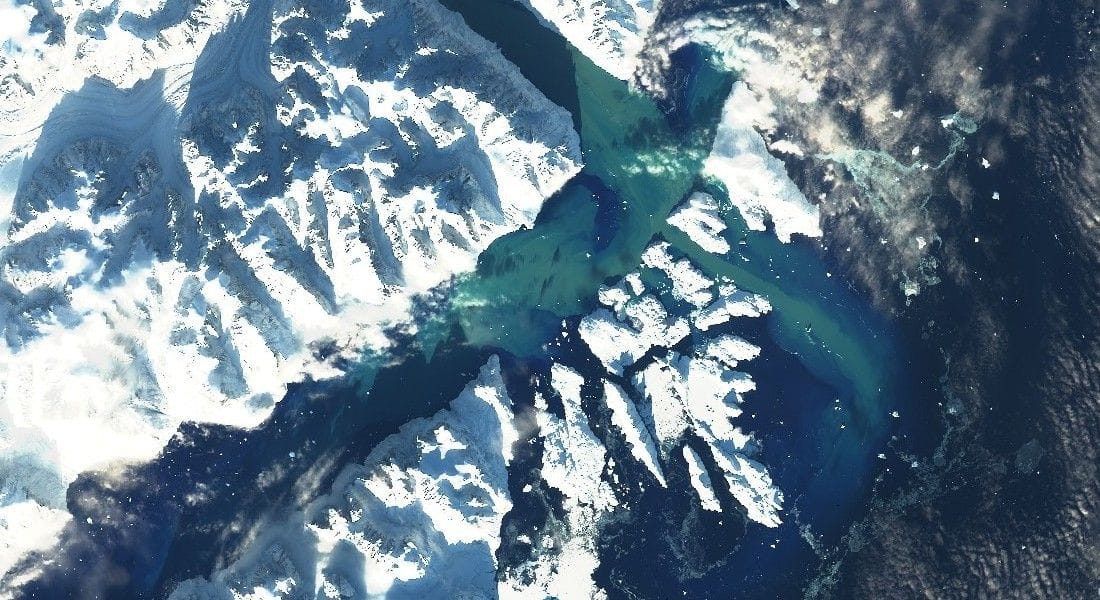 Vor der Flut: Der Catalina Lake in Grönland in einer Satellitenaufnahme.