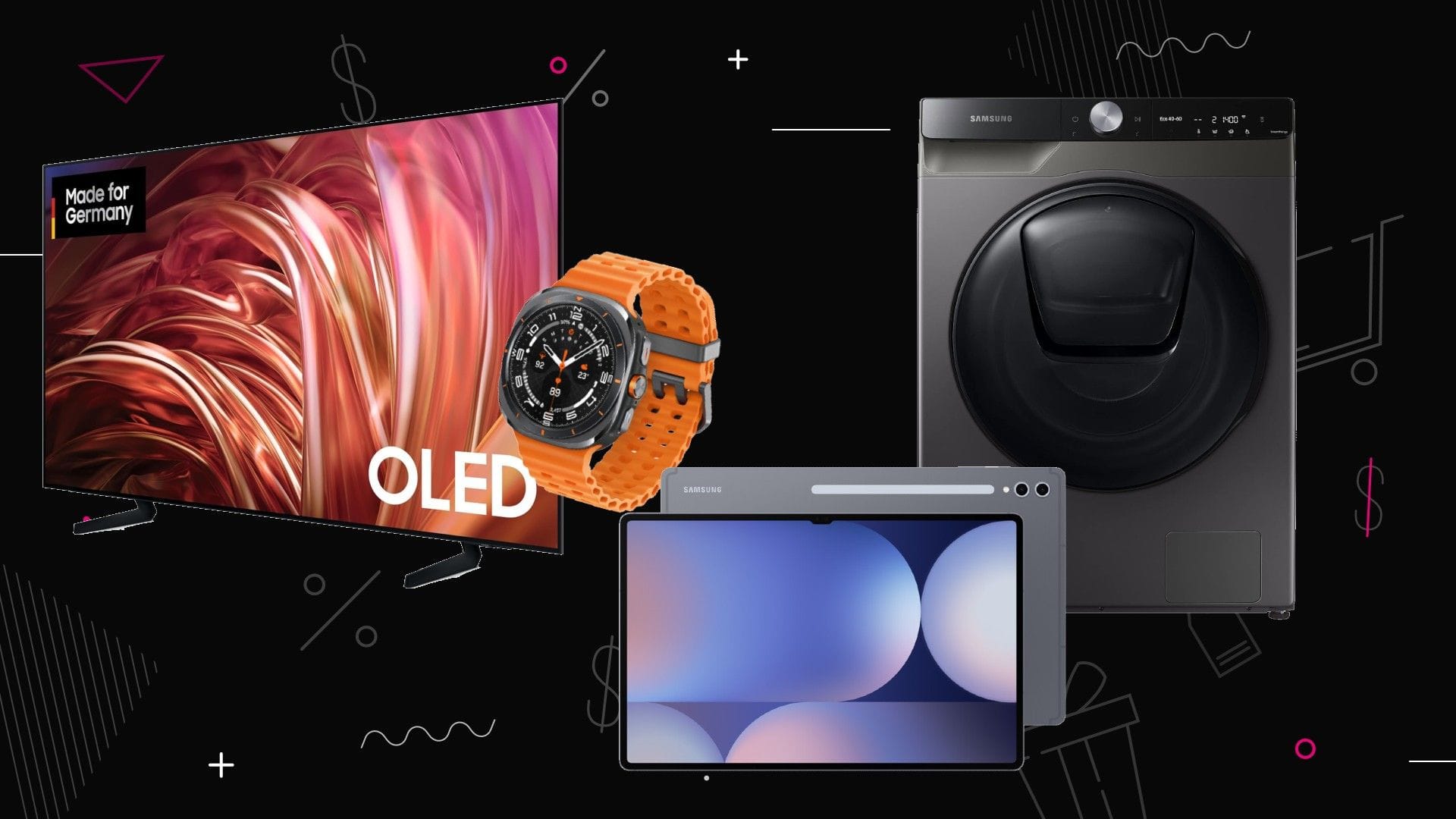 #BlackWeek-Angebote bei Samsung: Sichern Sie sich Fernseher, Tablets und mehr zu Sparpreisen.