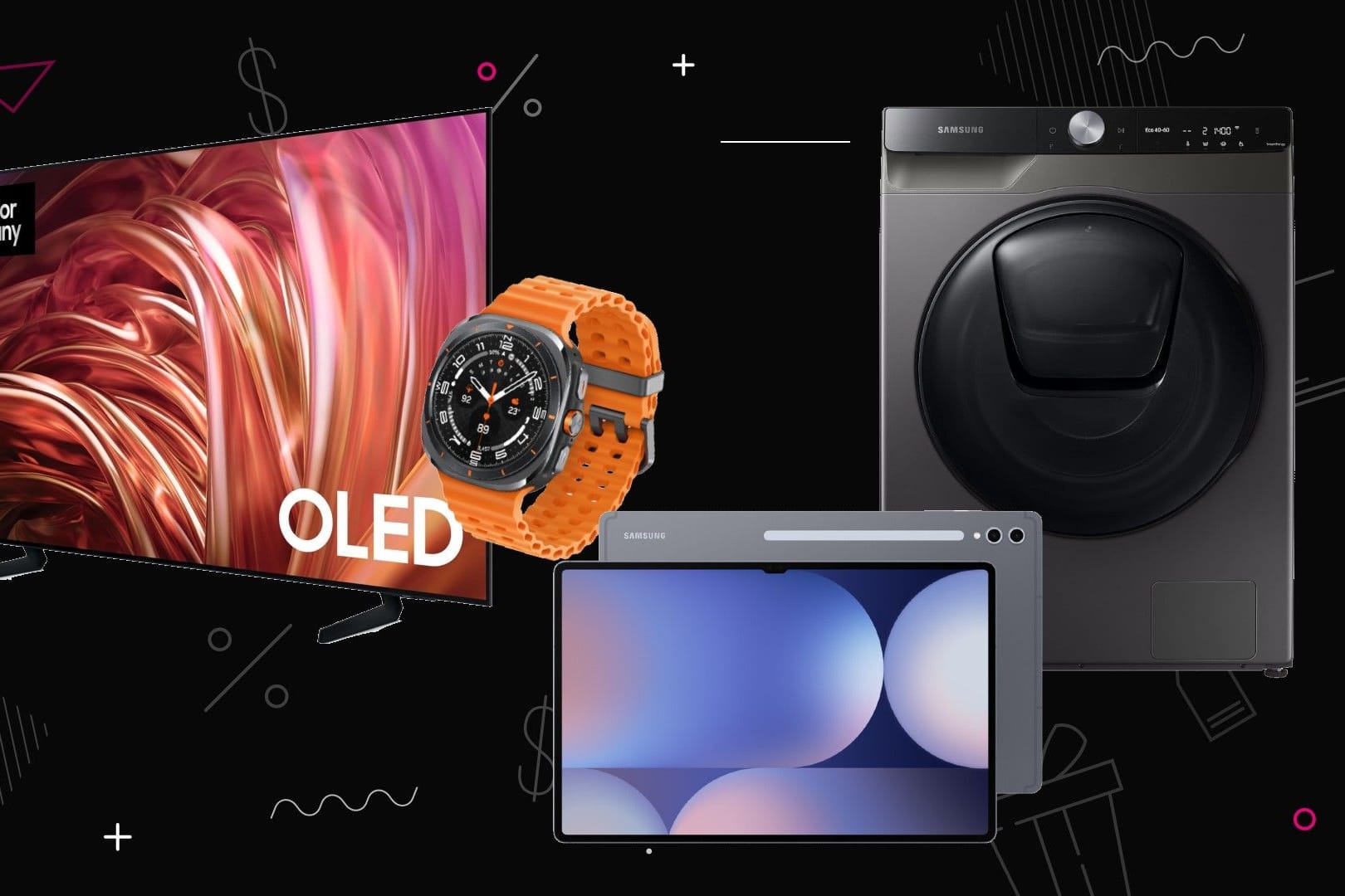 #BlackWeek-Angebote bei Samsung: Sichern Sie sich Fernseher, Tablets und mehr zu Sparpreisen.