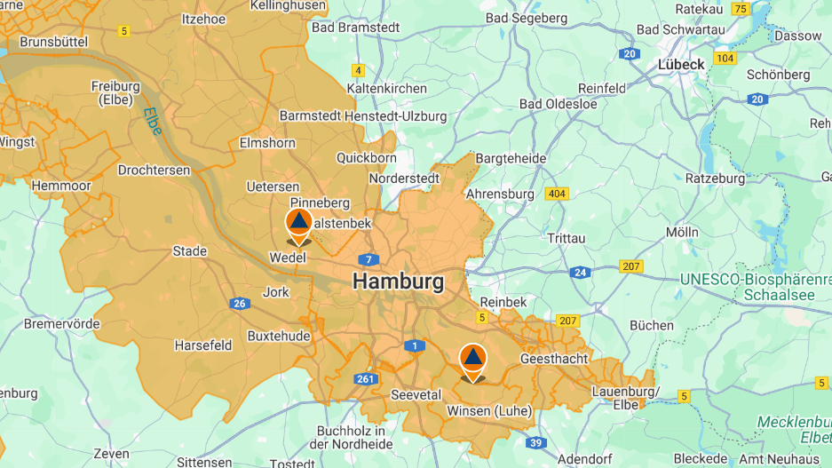 Für Hamburg und weite Teile des umliegenden Elbegebietes wurden Warnungen herausgegeben.