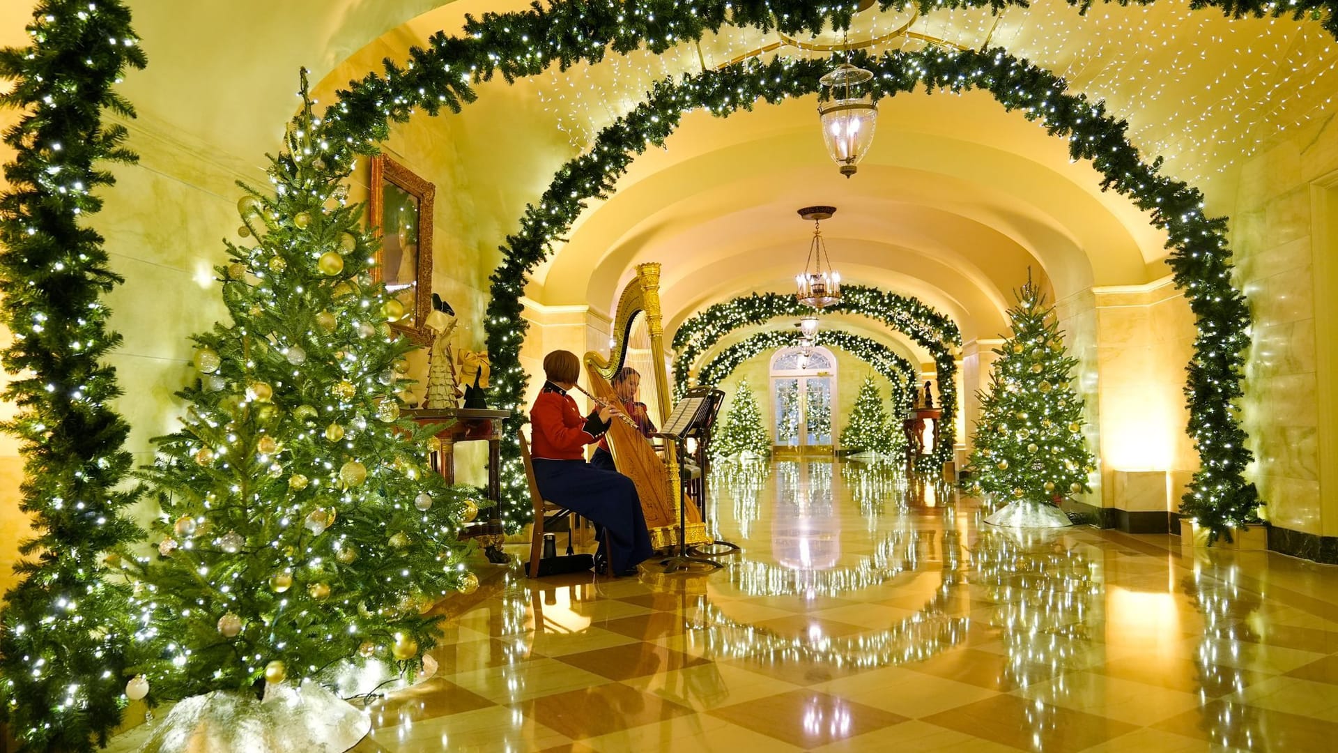 Weißes Haus in Washington weihnachtlich geschmückt