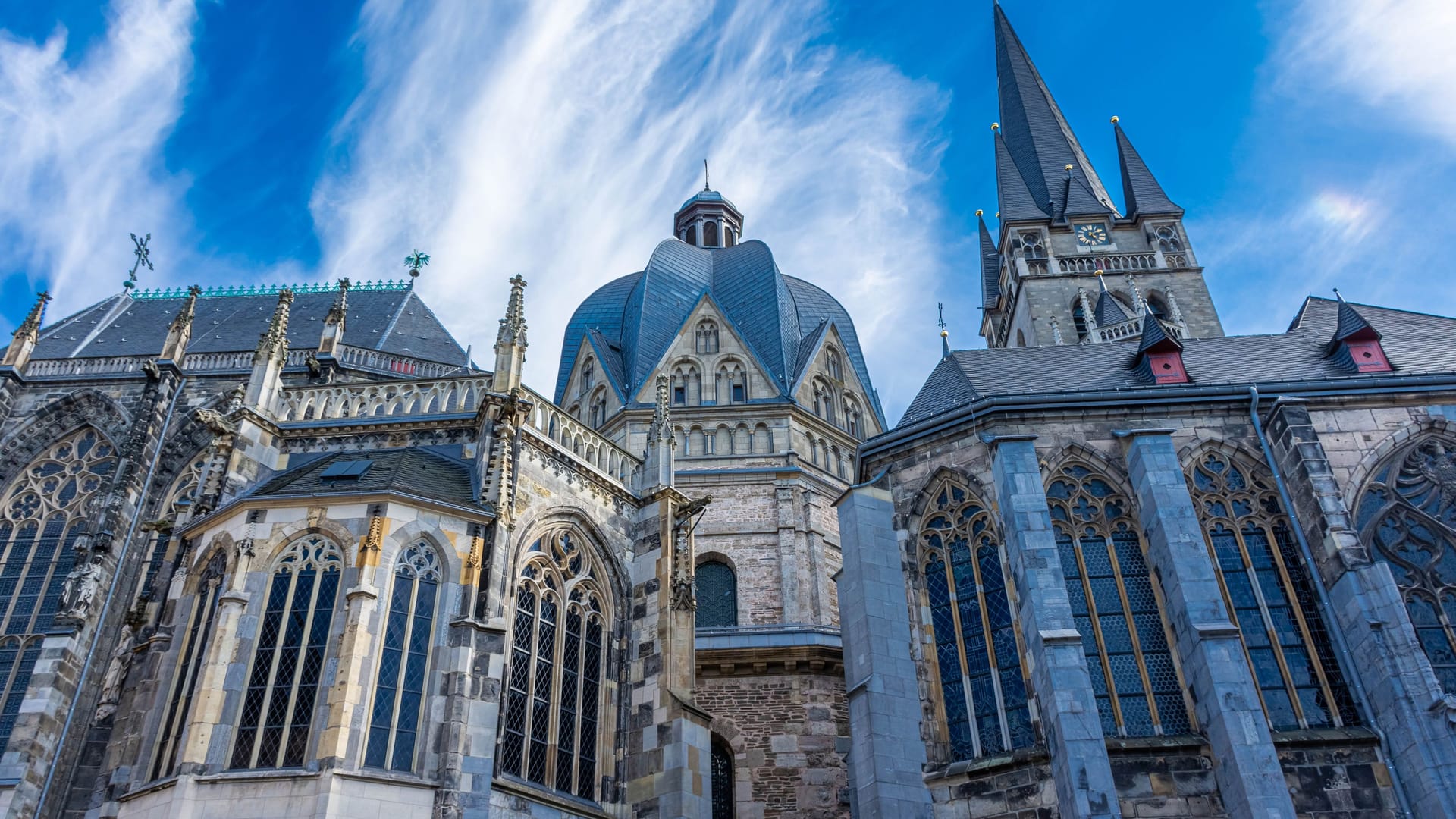 view of Aachen Cathedral exterior in Germany