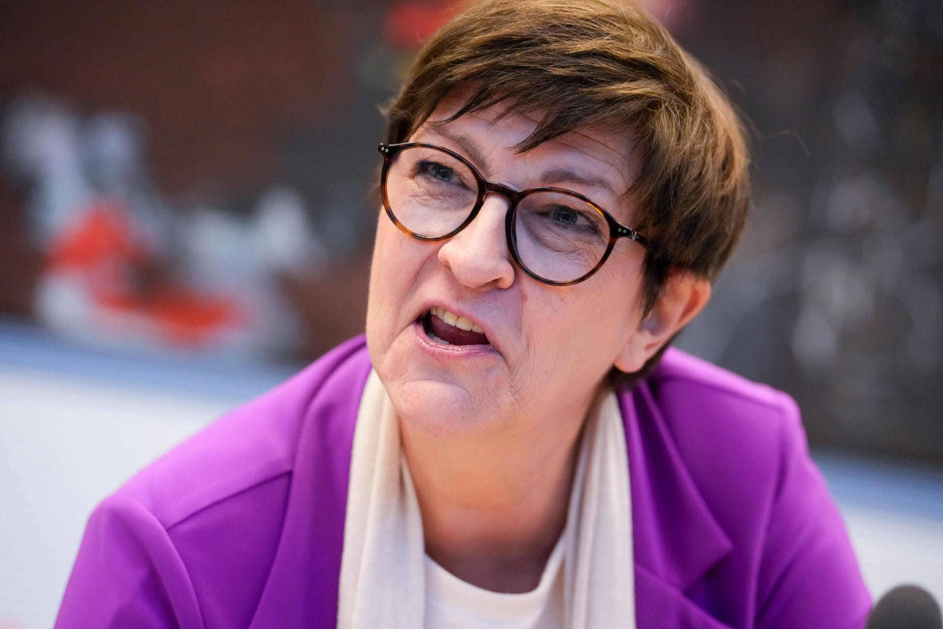 Saskia Esken bei einer Sitzung der SPD-Bundestagsfraktion. Saskia Esken bei einer Sitzung der SPD-Bundestagsfraktion.